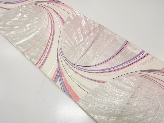 JAPANESE KIMONO / ANTIQUE FUKURO OBI / SILK / WOVEN PEACOCK